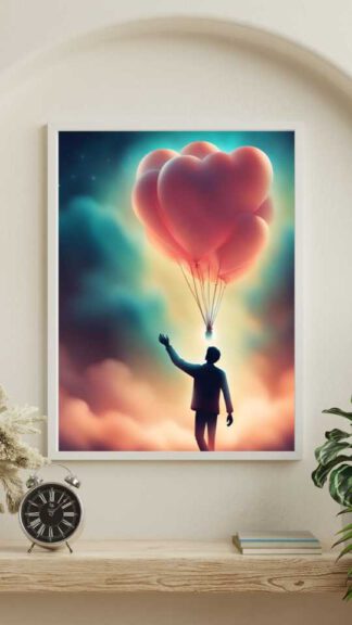 Luftballons in der Luft - Schmerz | Liebe - Digitales Foto