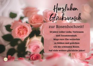 Herzlichen Glückwunsch zur Rosenhochzeit - Digitale Postkarte