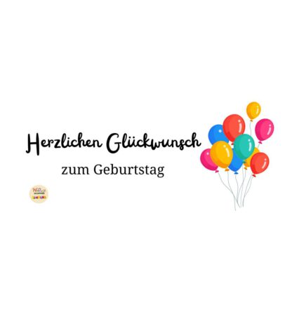 Herzlichen Glückwunsch zum Geburtstag -  Banderole Schokoladentafel - Luftballons – Bild 3