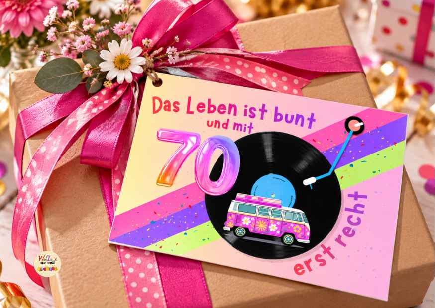 Das Leben ist bunt und mit 70 erst recht! – Digitales Geburtstagsmotiv | JPG Download – Bild 5