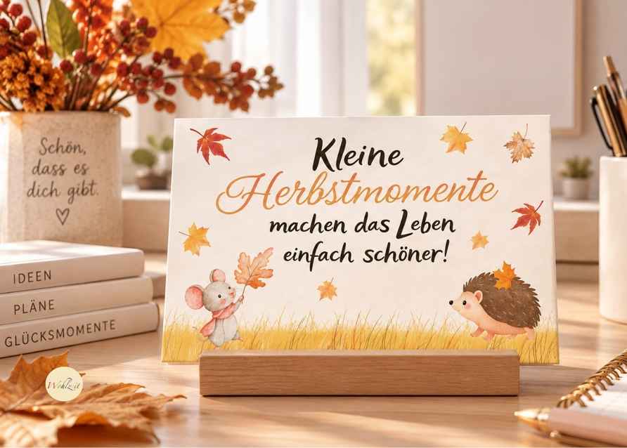 Kleine Herbstmomente machen das Leben einfach schöner! – Digitale Postkarte | Sofort-Download – Bild 4